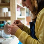 Rebecca Brown working in her studio 2019